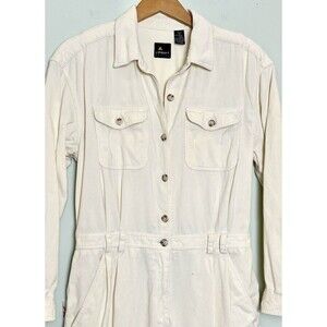 Vintage 90s Y2K Women's Pinwhale Corduroy Cream Jumpsuit Size 10P